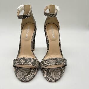 Kenneth Cole‎ New York Heels Womens 5.5 Gray Milena 100 Sandal Peep Toe NEW
